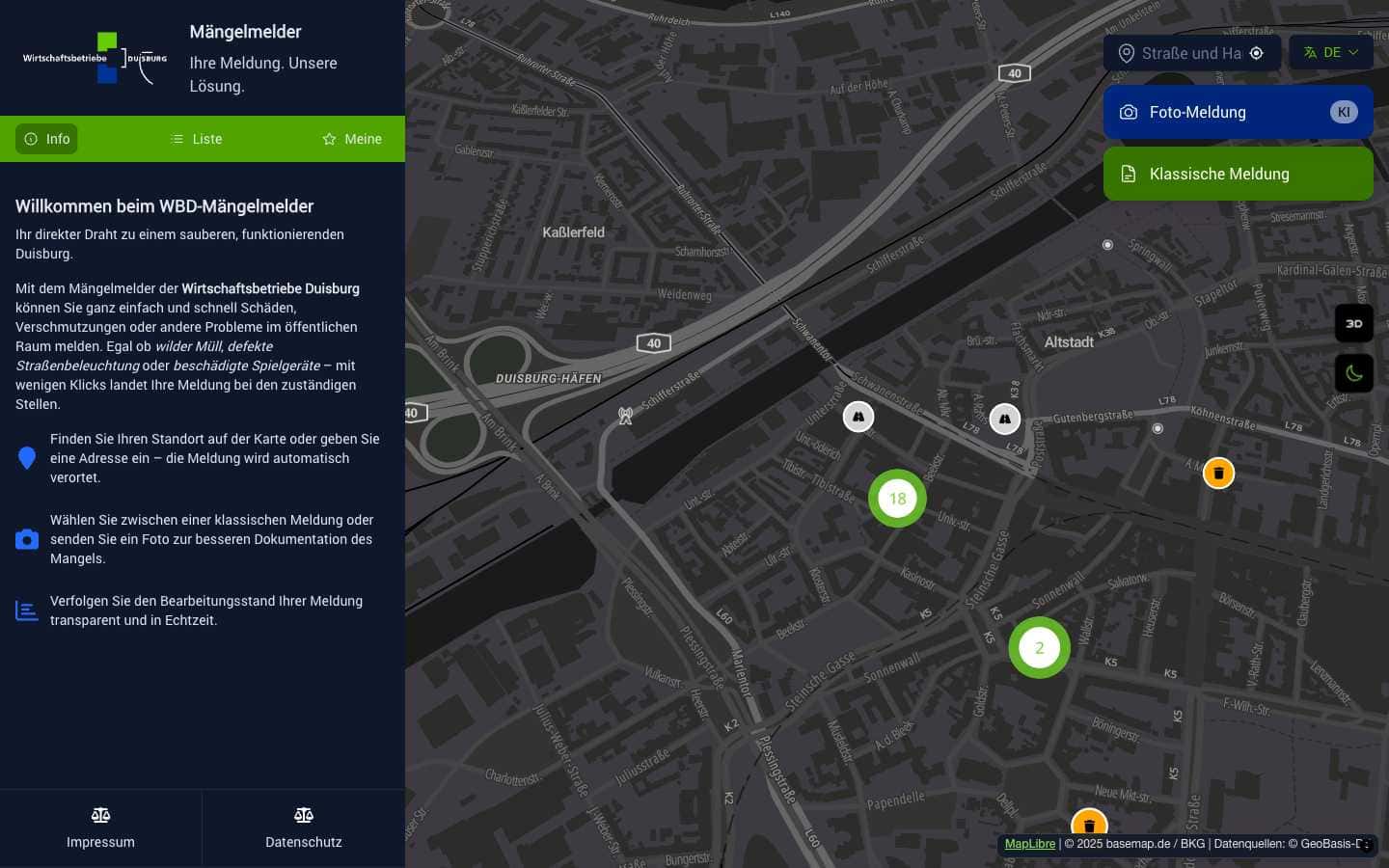 Gestion des demandes citoyennes pour services publics - WBD Duisburg